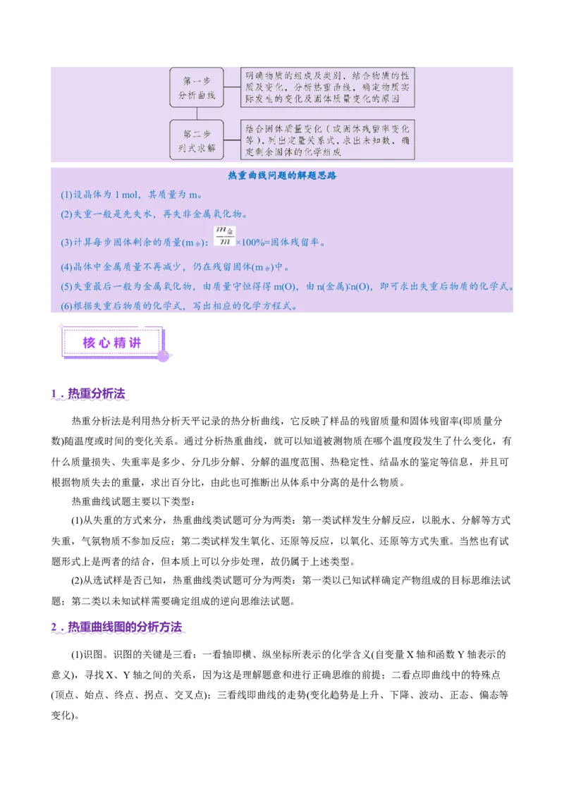 热点专项关系式法与热重分析在化学计算中的应用（讲义）（原卷版）_05高考化学_2025年新高考资料_二轮复习_上好课2025年高考化学二轮复习讲练测（新高考通用）3379109