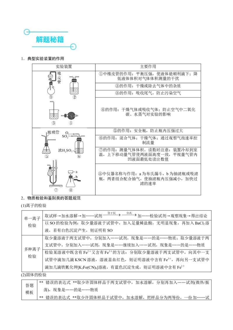 押江苏卷第16题化学实验综合（原卷版）_05高考化学_2024年新高考资料_5.2024三轮冲刺_备战2024年高考化学临考题号押题（江苏专用）322863014