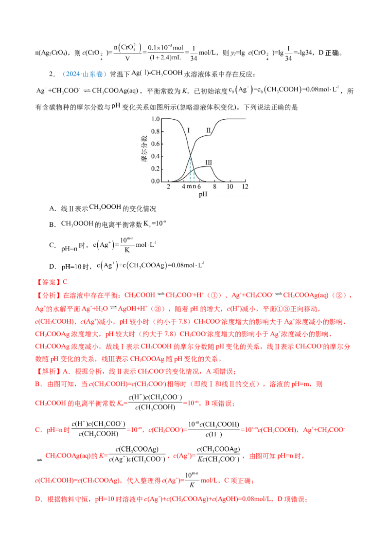 模板04电解质溶液图像分析(解析版)_05高考化学_2025年新高考资料_二轮复习_2025年高考化学答题技巧与模板构建338868722_第一部分选择题突破