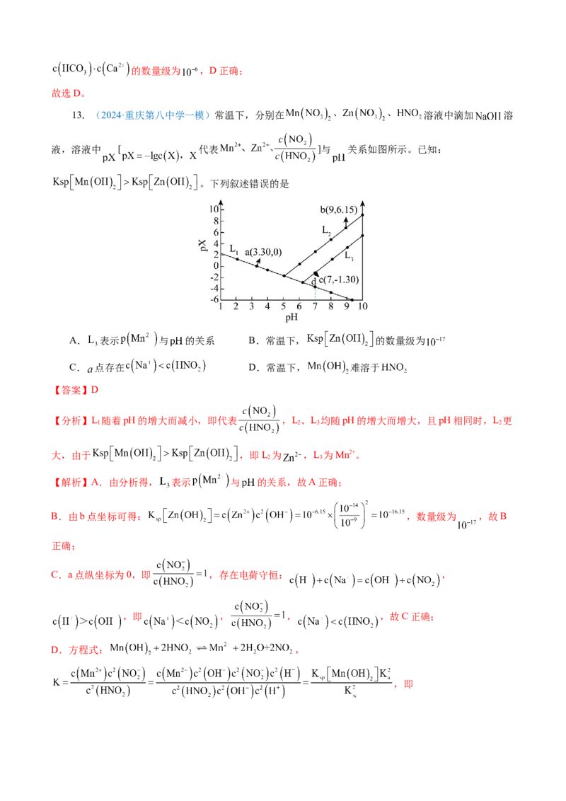 模板04电解质溶液图像分析(解析版)_05高考化学_2025年新高考资料_二轮复习_2025年高考化学答题技巧与模板构建338868722_第一部分选择题突破
