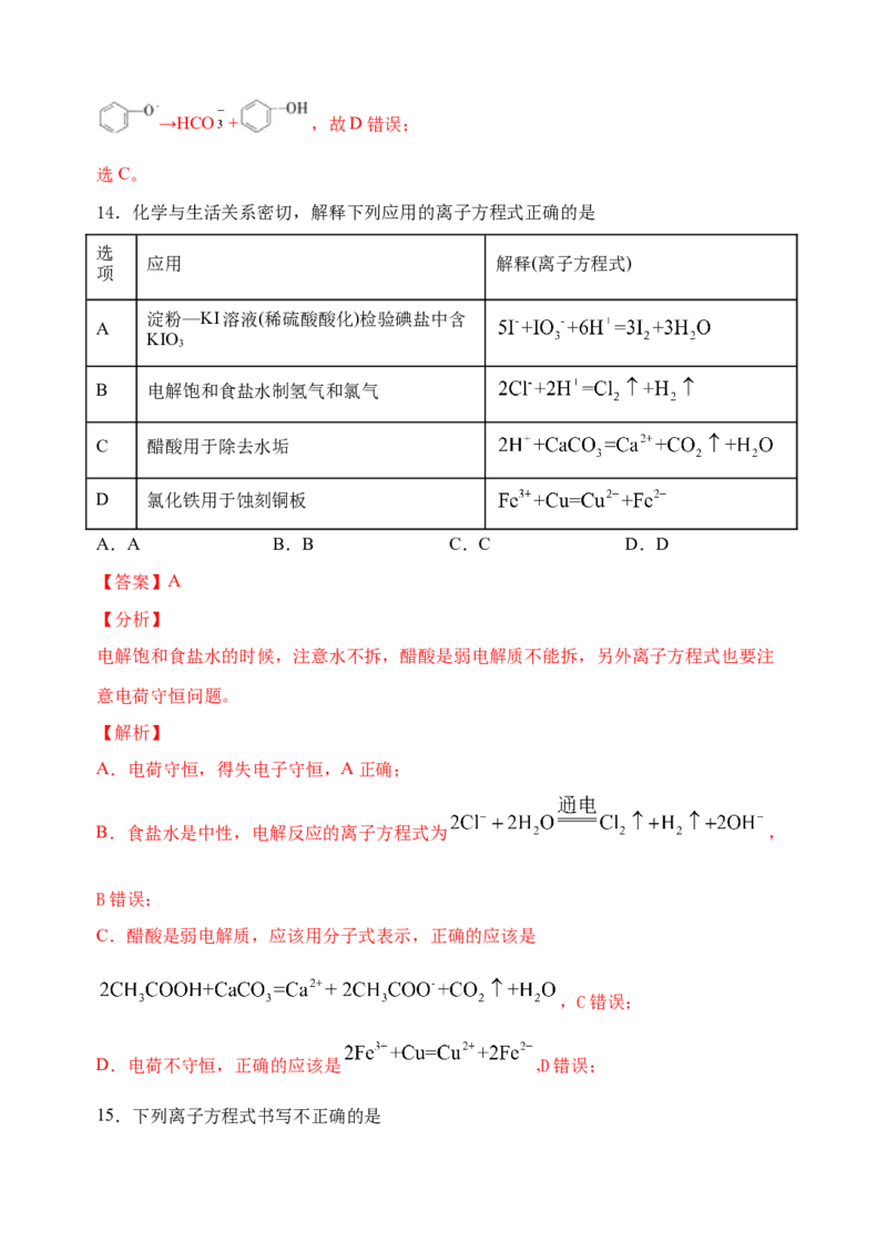 微专题04突破离子方程式书写正误判断中的&ldquo;六大陷阱&rdquo;-备战2022年高考化学考点微专题（解析版）_05高考化学_新高考复习资料_2022年新高考资料_备战2022年高考化学考点微专题