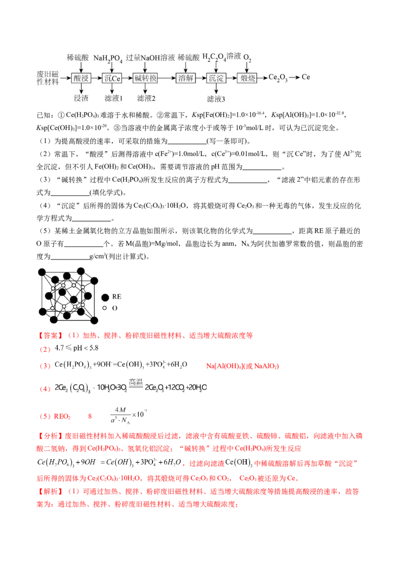 押广东卷第18题&nbsp;工艺流程综合题（解析版）_05高考化学_2024年新高考资料_5.2024三轮冲刺_备战2024年高考化学临考题号押题（广东卷）323301515