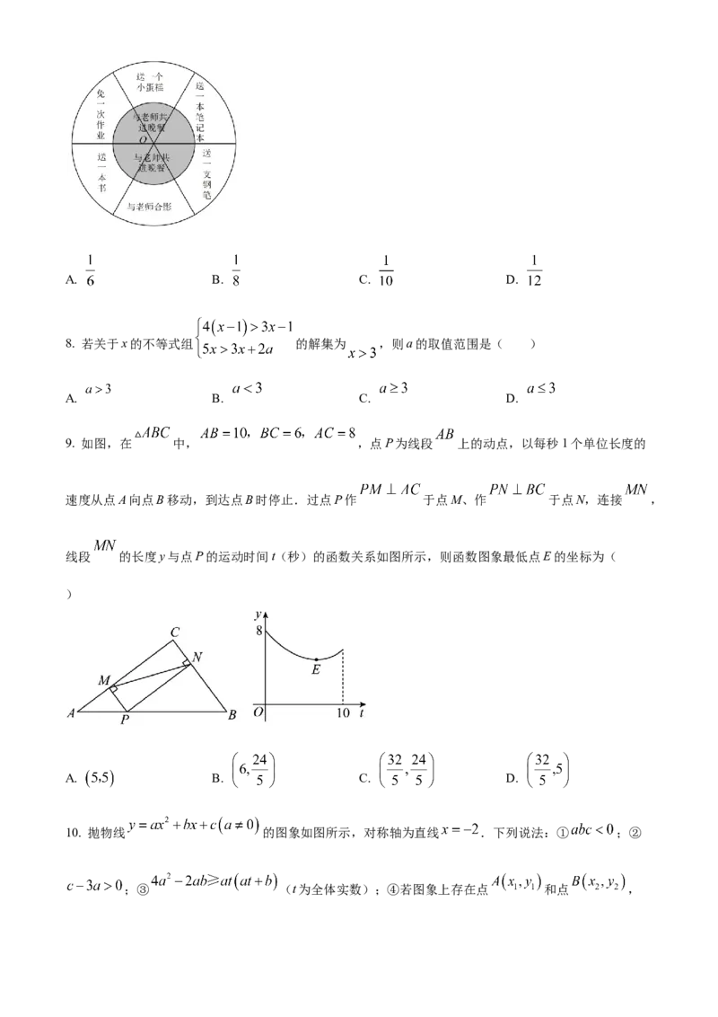精品解析：2023年四川省遂宁市中考数学真题（原卷版）_new_初中数学人教版_9下-初中数学人教版_09中考真题_2023中考数学真题