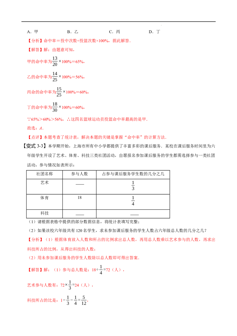 第十章数据的收集、整理与描述知识串讲+热考题型（解析版）_初中数学人教版_7下-初中数学人教版_7下-初中数学人教版（旧版）赠送_07专项讲练