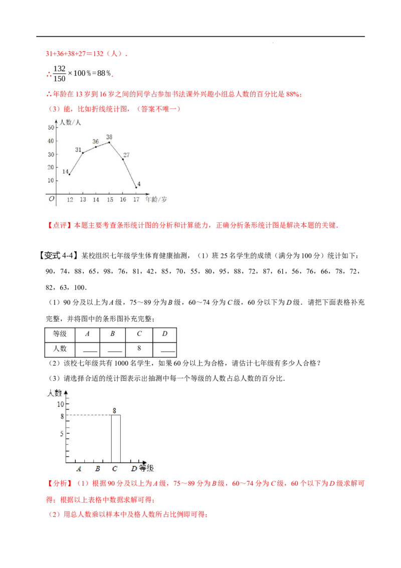 第十章数据的收集、整理与描述知识串讲+热考题型（解析版）_初中数学人教版_7下-初中数学人教版_7下-初中数学人教版（旧版）赠送_07专项讲练