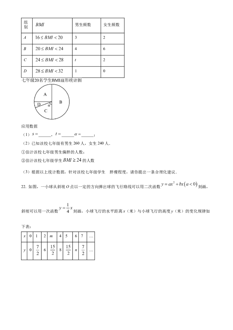 精品解析：2024年江西省中考数学试题（原卷版）_new_初中数学人教版_9下-初中数学人教版_09中考真题_2024中考数学真题