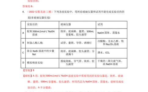 专题八化学实验基础专题检验--（实战演练）-高考引领教学2023年高考化学二轮针对性复习方案（解析版）_05高考化学_通用版（老高考）复习资料_2023年复习资料_二轮复习