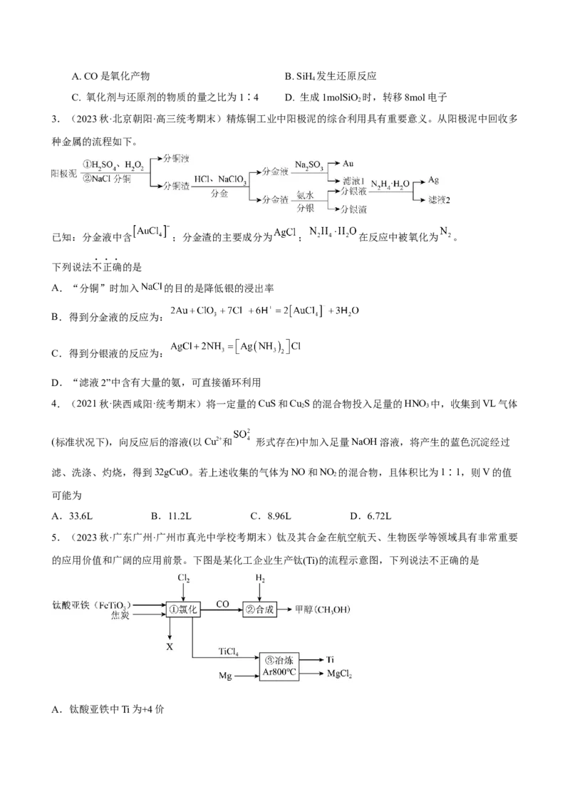 专题五氧化还原反应-冲刺2023年高考化学二轮复习核心考点逐项突破（原卷版）_05高考化学_新高考复习资料_2023年新高考资料_二轮复习