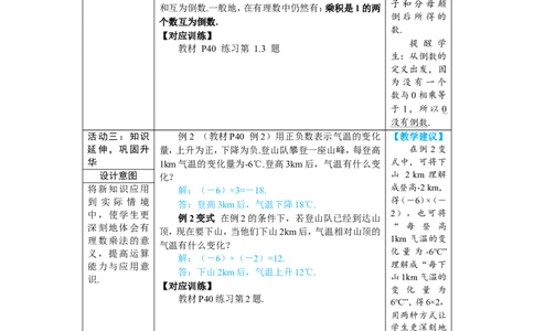素养目标2.2.2.1有理数的乘法教案（表格式）2024-2025学年人教版数学上册_初中数学人教版_7上-初中数学人教版_7上-初中数学人教版（新版）_04教案