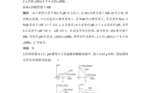 核心素养提升27强酸(碱)与弱酸(碱)的实验确定与性质比较_05高考化学_新高考复习资料_2022年新高考资料_2022年一轮复习各版本_1.高考化学2022年一轮复习通用版_配套习题库