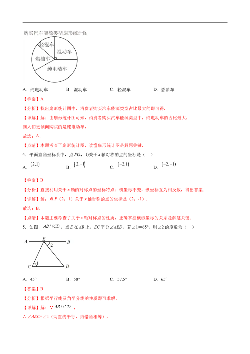 黄金卷3-赢在中考&middot;黄金8卷备战2023年中考数学全真模拟卷（广西专用）（解析版）_初中数学人教版_9下-初中数学人教版_10中考模拟卷