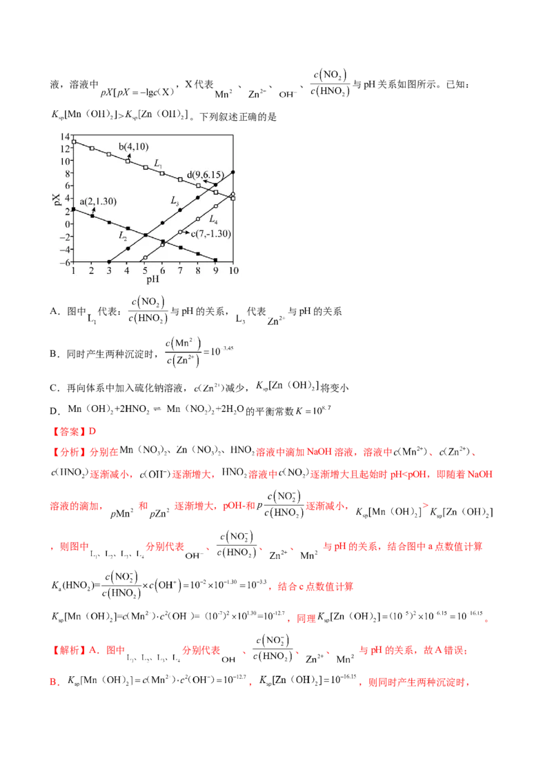 微考点电解质溶液的图像分析（核心考点精讲精练）-备战2025年高考化学一轮复习考点帮（新高考通用）（解析版）_05高考化学_2025年新高考资料_一轮复习