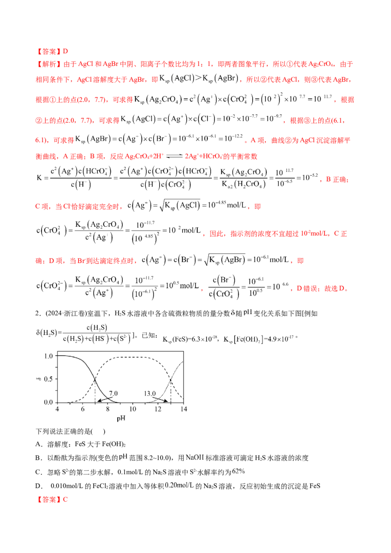 微考点电解质溶液的图像分析（核心考点精讲精练）-备战2025年高考化学一轮复习考点帮（新高考通用）（解析版）_05高考化学_2025年新高考资料_一轮复习
