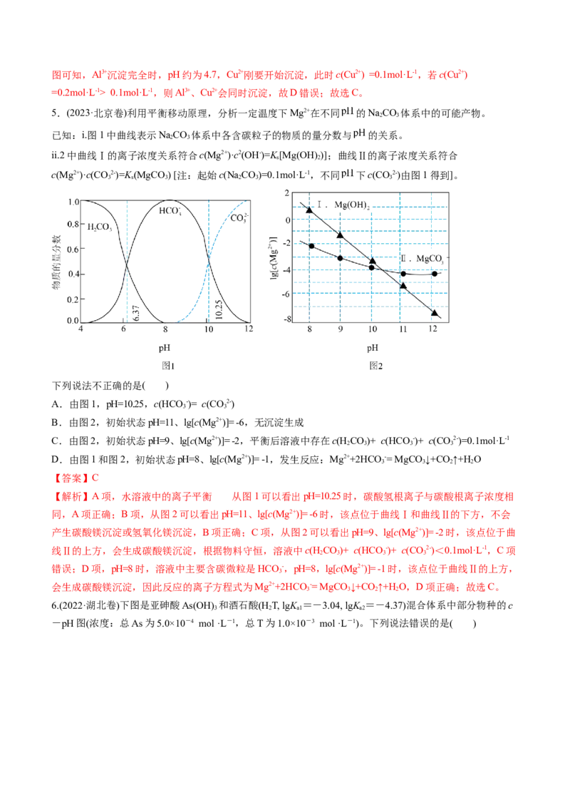 微考点电解质溶液的图像分析（核心考点精讲精练）-备战2025年高考化学一轮复习考点帮（新高考通用）（解析版）_05高考化学_2025年新高考资料_一轮复习