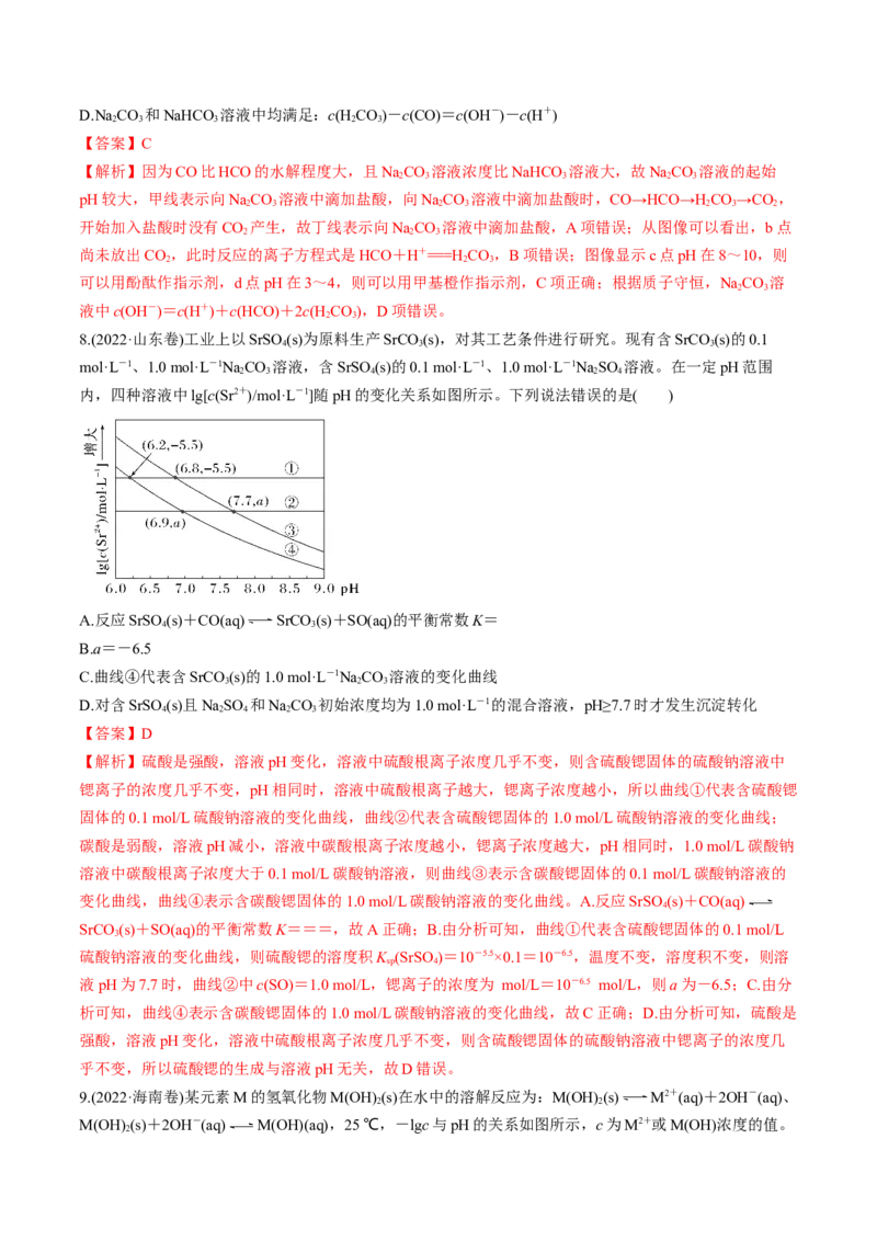 微考点电解质溶液的图像分析（核心考点精讲精练）-备战2025年高考化学一轮复习考点帮（新高考通用）（解析版）_05高考化学_2025年新高考资料_一轮复习