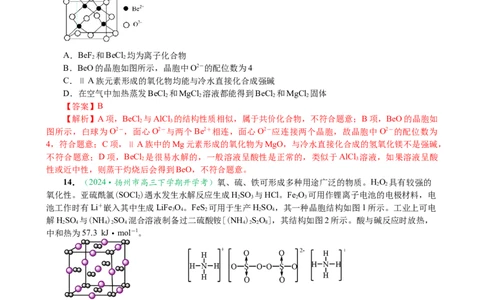 微专题突破04物质结构与性质（作业一）（教师版）_05高考化学_2025年新高考资料_二轮复习_01高考语文等多个文件_2025年高考化学二轮复习重点微专题突破学案（新高考专用）