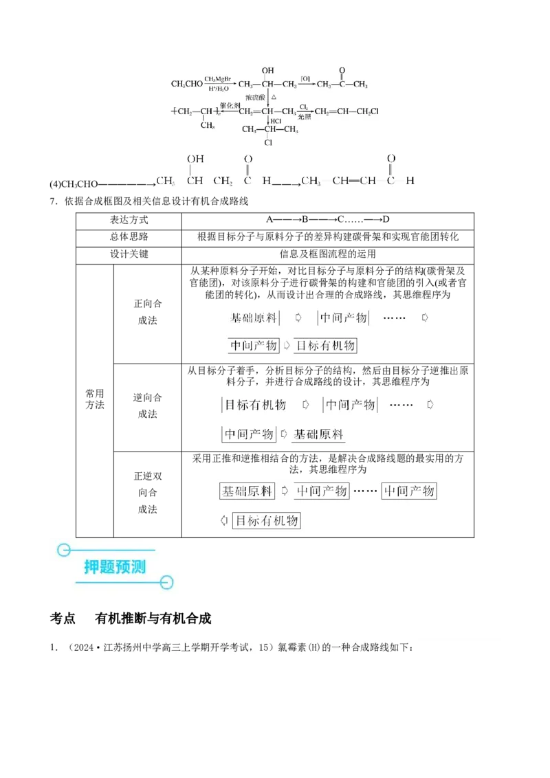 押江苏卷第15题有机推断与有机合成（解析版）_05高考化学_2024年新高考资料_5.2024三轮冲刺_备战2024年高考化学临考题号押题（江苏专用）322863014