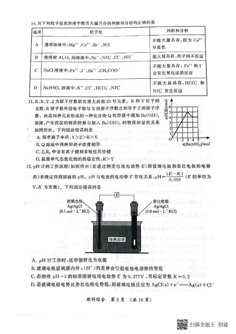 开封市2023届高三年级第二次模拟考试理科综合试卷公众号：一枚试卷君_05高考化学_高考模拟题_新高考_河南省开封市2023届高三年级第二次模拟考试理综