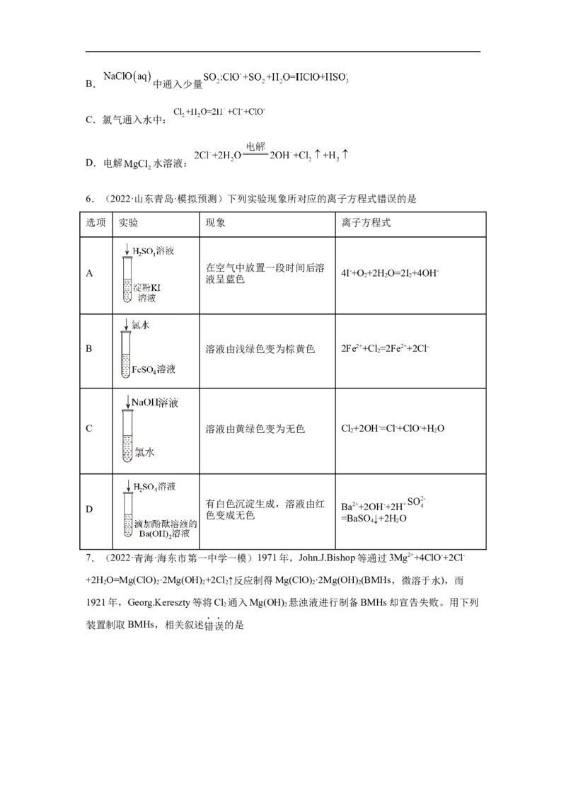 易错点09氯元素及其化合物-备战2023年高考化学考试易错题（原卷版）_05高考化学_通用版（老高考）复习资料_2023年复习资料_专项复习_备战2023年高考化学考试易错题（全国通用）