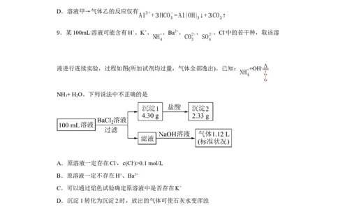 离子的检验和推断（原卷版）_05高考化学_新高考复习资料_2024年新高考资料_一轮复习资料_2024届高三化学一轮复习&mdash;专项训练