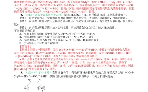 微专题突破02氧化还原反应离子反应（作业02）（教师版）_05高考化学_2025年新高考资料_二轮复习_01高考语文等多个文件_2025年高考化学二轮复习重点微专题突破学案（新高考专用）