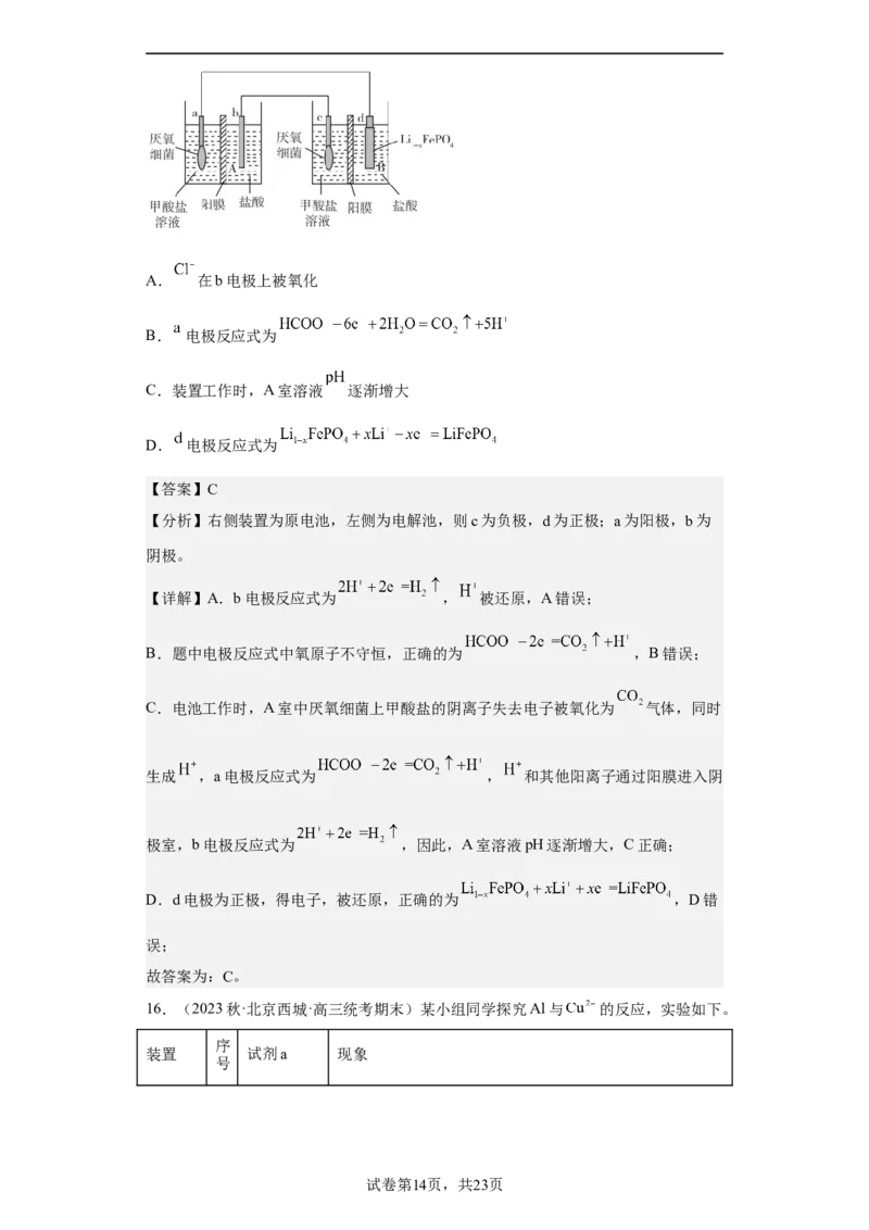 专题八原电池（专练）-冲刺2023年高考化学二轮复习核心考点逐项突破（原卷版）_05高考化学_新高考复习资料_2023年新高考资料_二轮复习