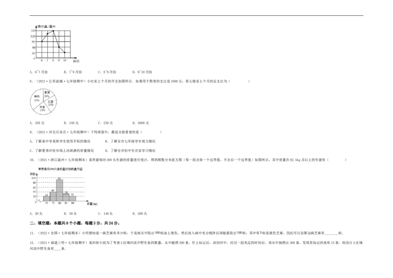 单元测试第十章　数据的收集、整理与描述（综合能力拔高卷）（考试版）_初中数学人教版_7下-初中数学人教版_7下-初中数学人教版（旧版）赠送_06习题试卷_2单元测试