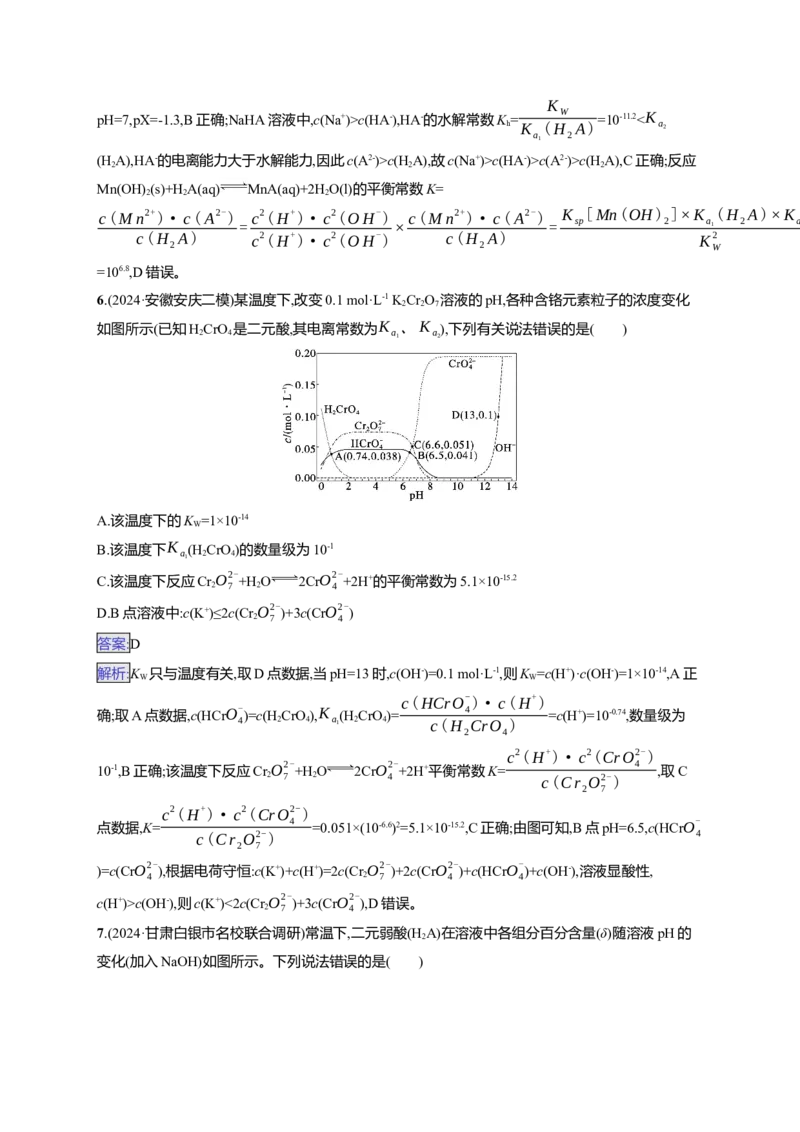 备战2025年高考二轮复习化学（通用版）选择题热点练12.滴定过程图像及分析Word版含解析_05高考化学_2025年新高考资料_二轮复习_备战2025年高考化学二轮复习题型突破练习（含解析）