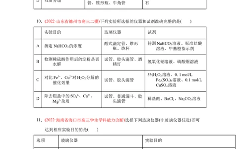 专题八化学实验基础专题检验--（实战演练）-高考引领教学2023年高考化学二轮针对性复习方案（原卷版）_05高考化学_通用版（老高考）复习资料_2023年复习资料_二轮复习
