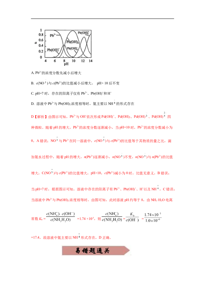 易错点25盐类水解-备战2023年高考化学考试易错题（原卷版）_05高考化学_通用版（老高考）复习资料_2023年复习资料_专项复习_备战2023年高考化学考试易错题（全国通用）