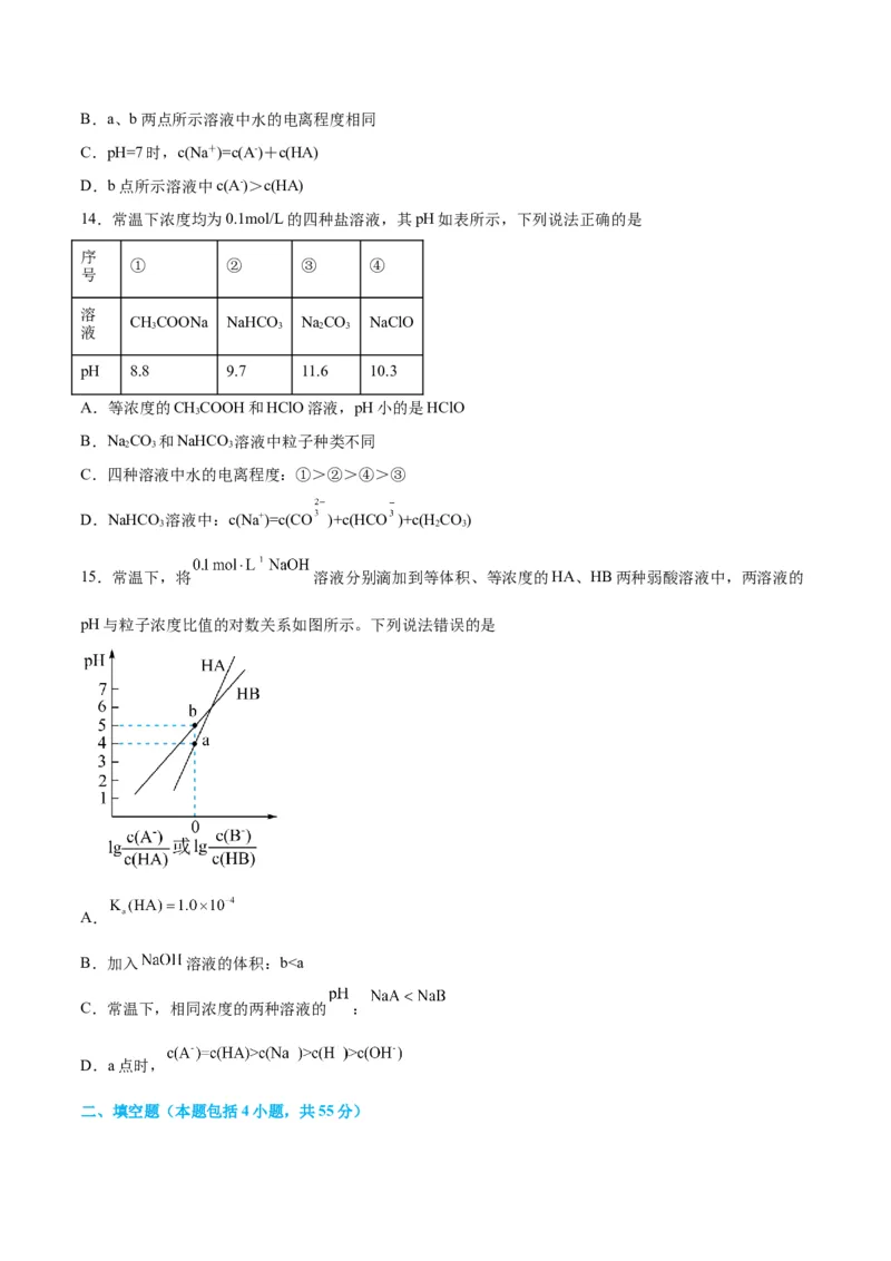 专题突破卷09水溶液中的离子反应与平衡-2024年高考化学一轮复习考点通关卷（新教材新高考）（原卷版）_05高考化学_2024年新高考资料_1.2024一轮复习