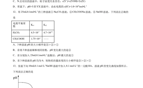 专题突破卷09水溶液中的离子反应与平衡-2024年高考化学一轮复习考点通关卷（新教材新高考）（原卷版）_05高考化学_2024年新高考资料_1.2024一轮复习