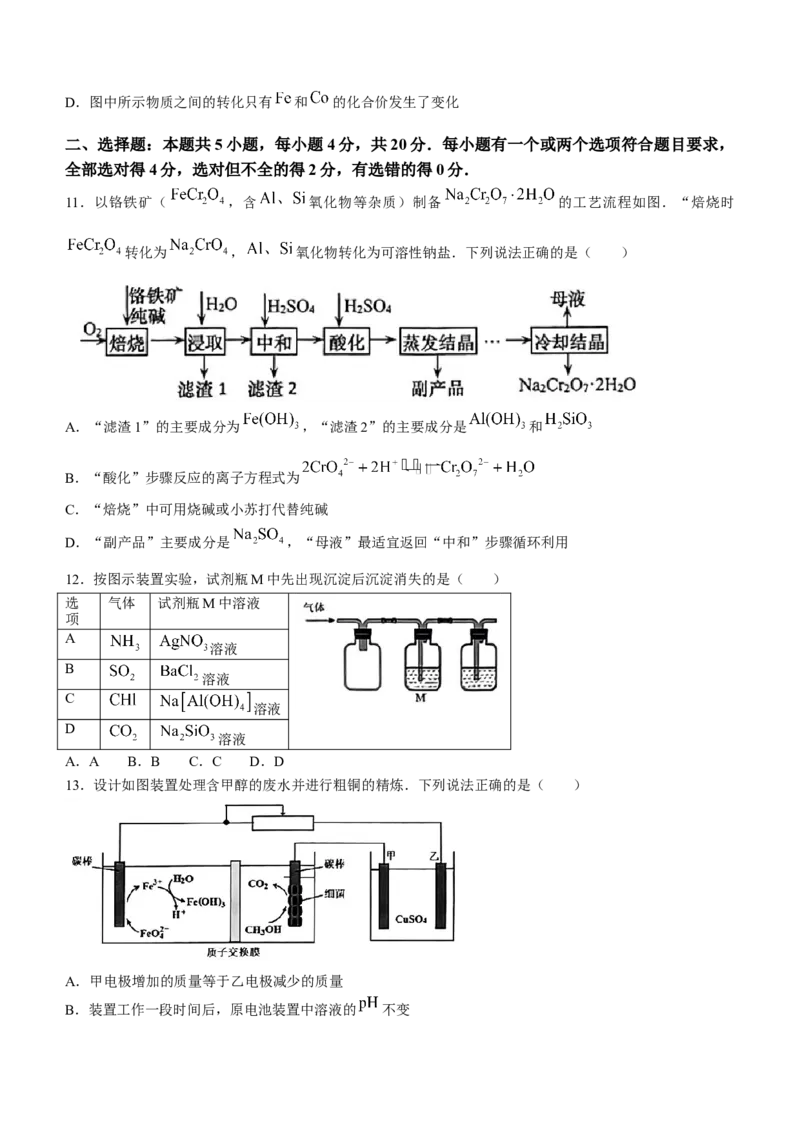 山东省青岛市23届高三上学期期初调研检测化学含答案_05高考化学_高考模拟题_新高考