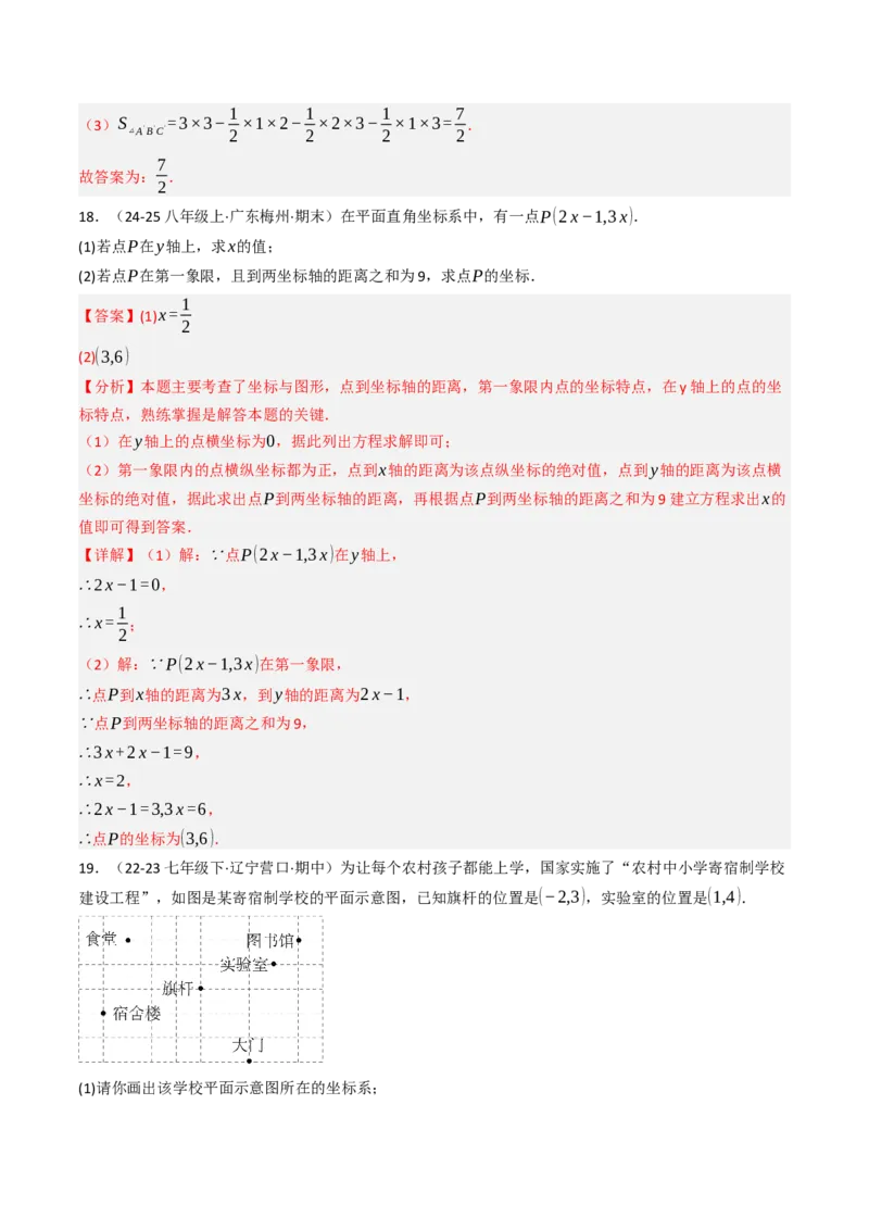 第九章平面直角坐标系单元测试（能力提升卷）（教师版）_初中数学_七年级数学下册（人教版）_大单元教学课件+教学设计-U42