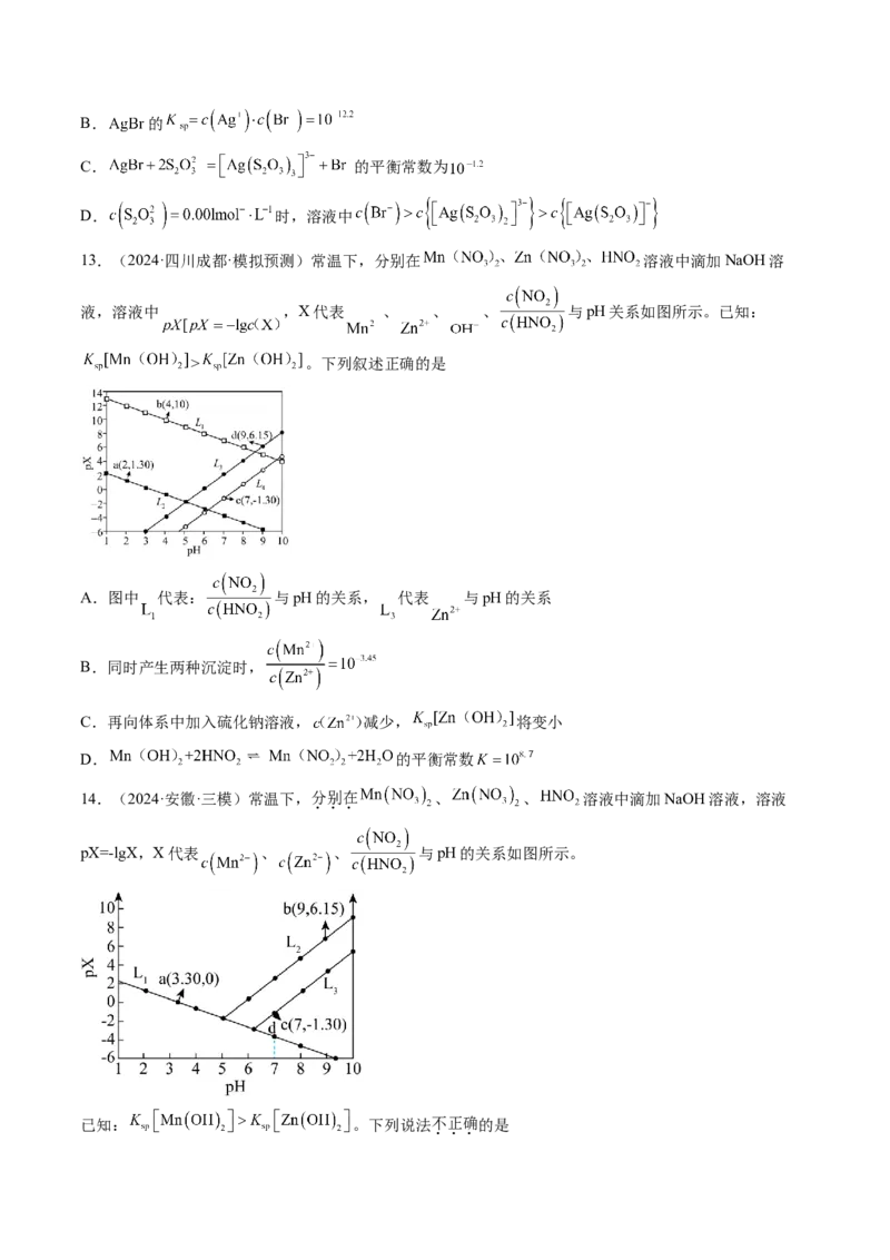 微考点电解质溶液的图像分析（核心考点精讲精练）-备战2025年高考化学一轮复习考点帮（新高考通用）（原卷版）_05高考化学_2025年新高考资料_一轮复习