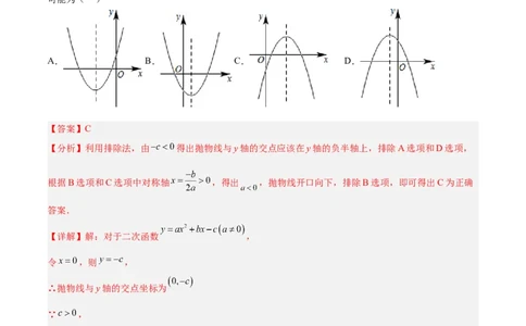 培优专题06二次函数的图像与字母系数的关系-解析版_初中数学人教版_9下-初中数学人教版_07专项讲练_核心考点突破2022-2023学年九年级数学精选专题培优讲与练（人教版）