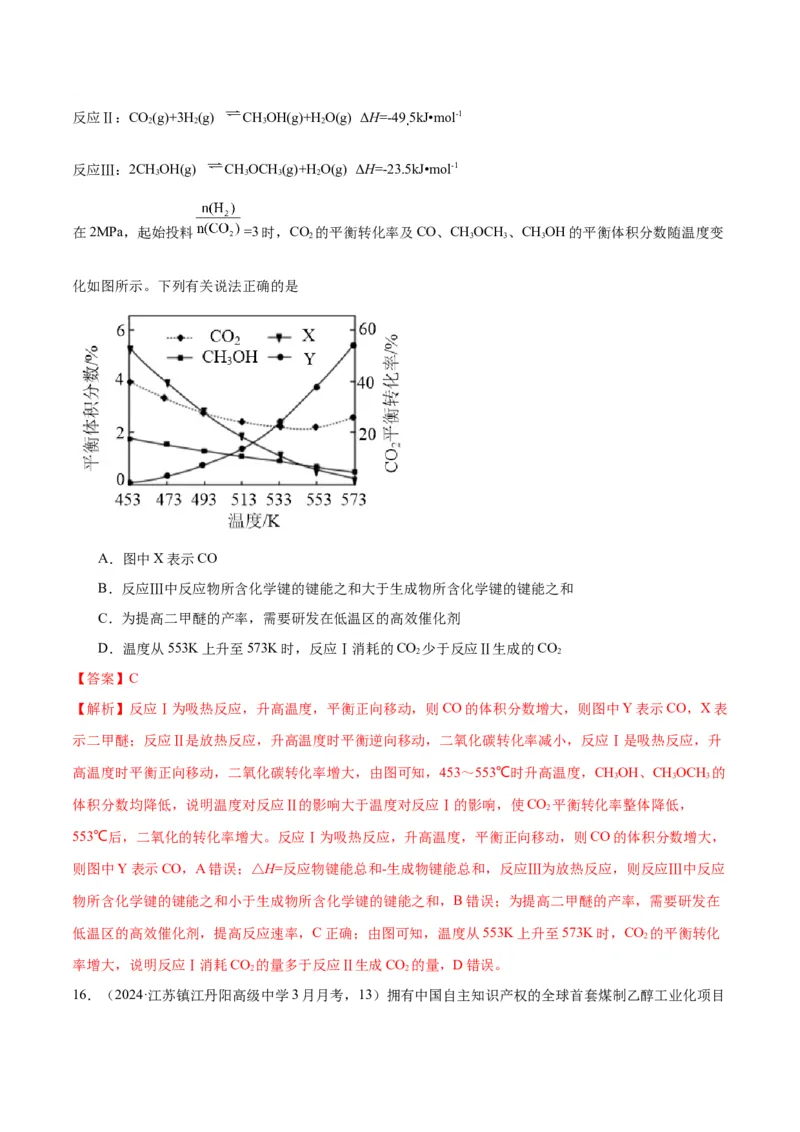 押江苏卷第13题化学反应速率与化学平衡（解析版）_05高考化学_2024年新高考资料_5.2024三轮冲刺_备战2024年高考化学临考题号押题（江苏专用）322863014