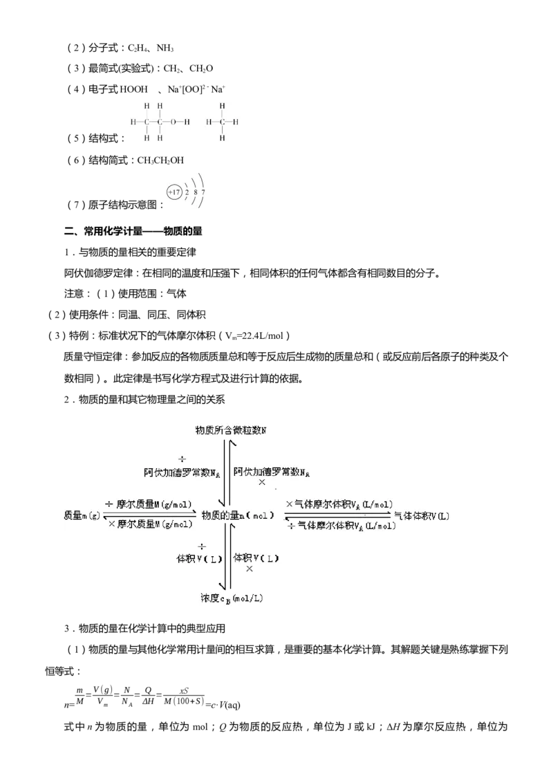 原创（新高考）2021届高考二轮精品专题一化学用语物质的量学生版_05高考化学_新高考复习资料_2021新高考资料_2021届（新高考）化学二轮精品专题