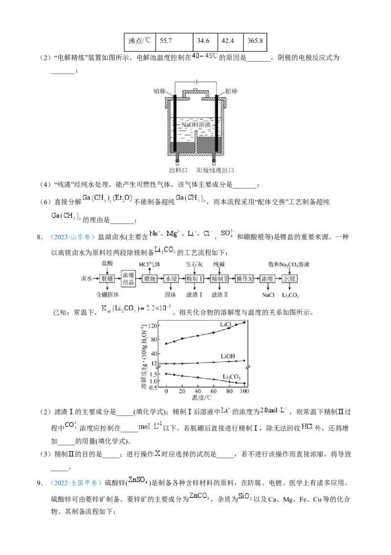 模板03工艺流程中条件控制与选择、分离和提纯(原卷版)_05高考化学_2025年新高考资料_二轮复习_2025年高考化学答题技巧与模板构建338868722_第二部分主观题突破_化学工艺流程