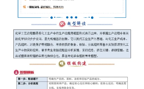 模板03工艺流程中条件控制与选择、分离和提纯(原卷版)_05高考化学_2025年新高考资料_二轮复习_2025年高考化学答题技巧与模板构建338868722_第二部分主观题突破_化学工艺流程