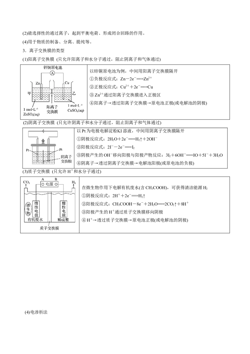 专题讲座（六）电解质介质和隔膜在电化学的作用（讲）-2023年高考化学一轮复习讲练测（全国通用）（原卷版）_05高考化学_通用版（老高考）复习资料_2023年复习资料_一轮复习