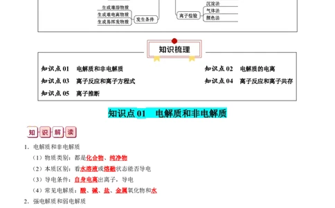 知识清单03++离子反应-口袋书2024年高考化学一轮复习知识清单_05高考化学_2024年新高考资料_1.2024一轮复习_2024年高考化学一轮复习知识清单