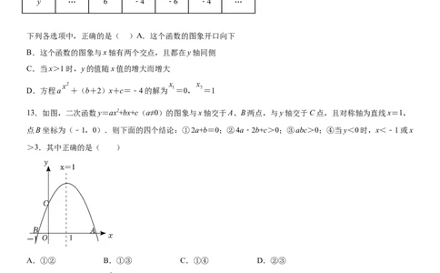 专题强化训练一二次函数的图像、性质和不等式-2022-2023学年九年级数学上册《考点&bull;题型&bull;技巧》精讲与精练高分突破（人教版）_初中数学人教版_9上-初中数学人教版_07专项讲练