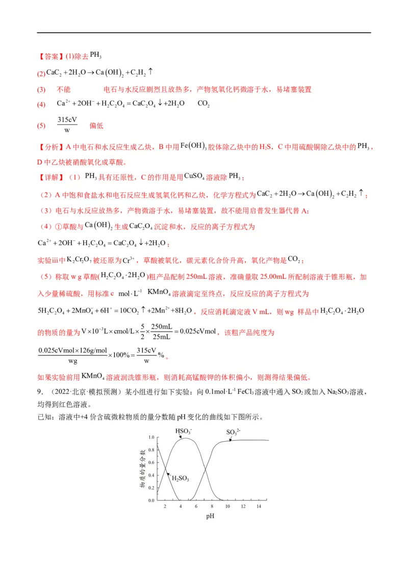 大题突破02实验综合题几种常见命题方向（解析版）_05高考化学_新高考复习资料_2023年新高考资料_专项复习_2023年高考化学热点&middot;重点&middot;难点专练（新高考专用）