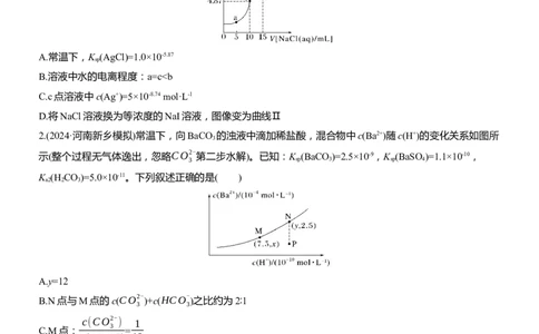 专题六　选择题专攻3　沉淀溶解平衡、络合平衡图像的分析应用淘宝店：红太阳资料库_05高考化学_2025年新高考资料_二轮复习_2025年高考化学大二轮_2025化学二轮复习