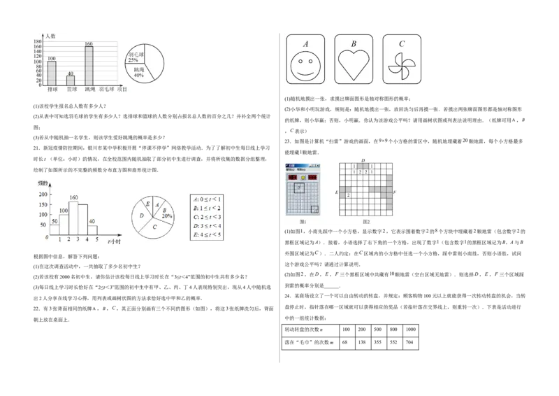 单元测试第二十五章概率初步（综合能力拔高卷）（考试版）_初中数学人教版_9上-初中数学人教版_06习题试卷_2单元测试_单元测试（第3套）