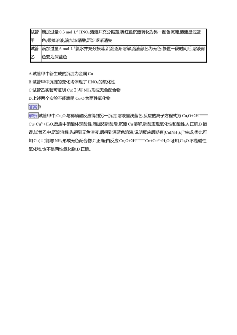 备战2025年高考二轮复习化学（通用版）大单元选择题突破11　B组Word版含解析_05高考化学_2025年新高考资料_二轮复习_备战2025年高考化学二轮复习题型突破练习（含解析）