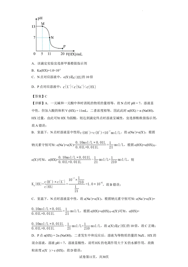 滴定前指示剂的选择（解析版）_05高考化学_新高考复习资料_2024年新高考资料_一轮复习资料_2024届高三化学一轮复习&mdash;专项训练
