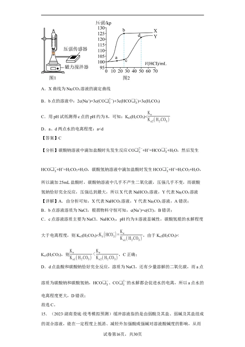 滴定前指示剂的选择（解析版）_05高考化学_新高考复习资料_2024年新高考资料_一轮复习资料_2024届高三化学一轮复习&mdash;专项训练