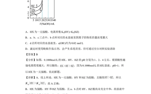 滴定前指示剂的选择（解析版）_05高考化学_新高考复习资料_2024年新高考资料_一轮复习资料_2024届高三化学一轮复习&mdash;专项训练